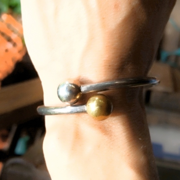 Vintage Designer Taxco Sterling Silver Mid-Century Modern Clamper Bracelet - Picture 4 of 8